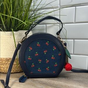 1726 Cato Cherry Print Navy Handbag 1961726